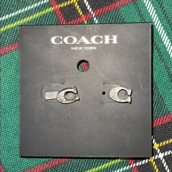 Coach Jewelry - Coach Silver Signature Earrings NWT